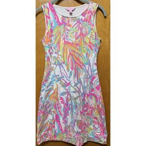 LILLY PULITZER Whiting Cutout Shift Dress Reef Scuba To Cuba Stretch Terry XXS